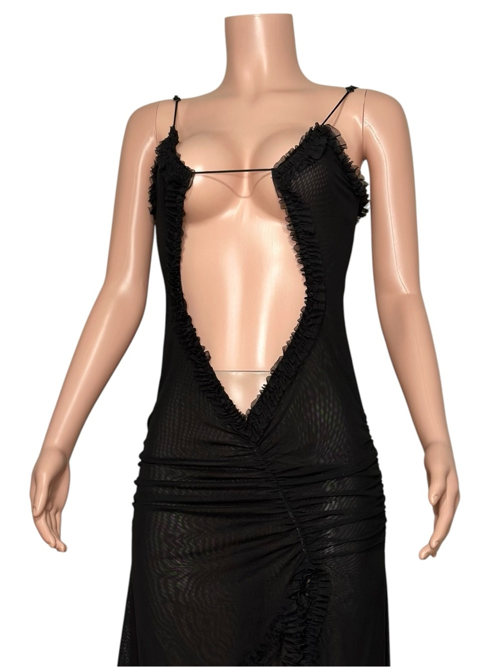 JADED LONDON Fatale Mesh Maxi Dress, Black, 6 (US) - Picture 8 of 9